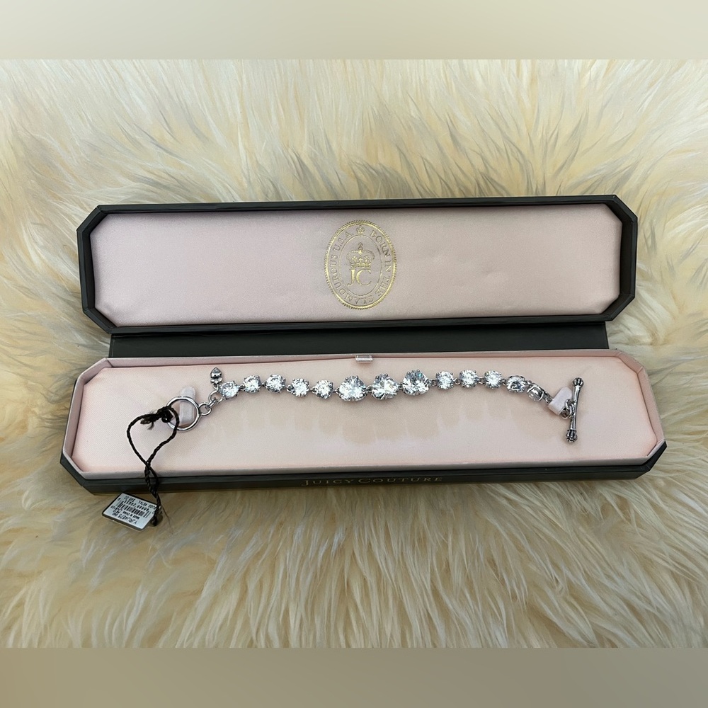 NIB Juicy Couture Country Club Chic Tennis Bracelet with Puffed Heart